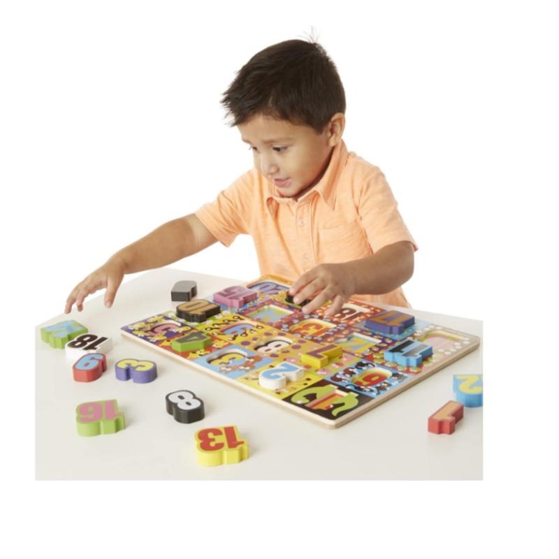 Melissa & Doug Jumbo Numbers Wooden Chunky Puzzle (20 pcs)