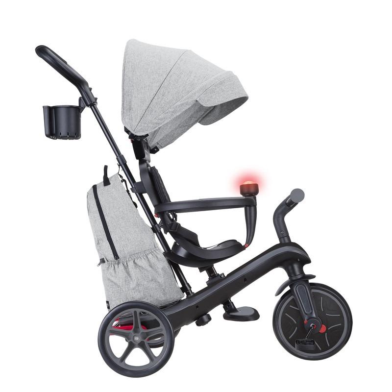 Globber Explorer Trike Deluxe 4-in-1 Convertible Kids Tricycle Grey