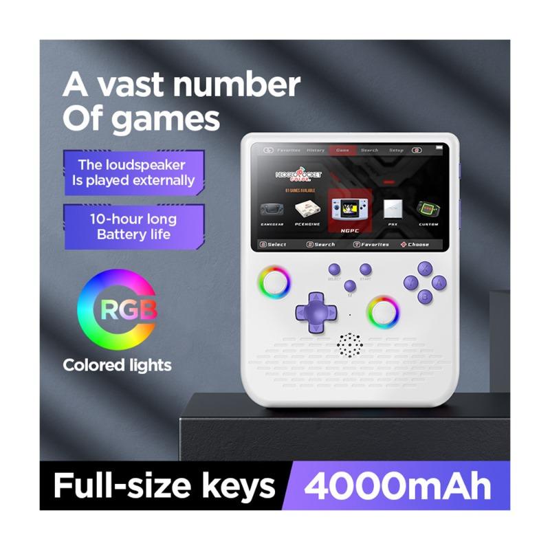 Portable Gaming Device With a 5-inch Screen and 64gb Memory Card - White