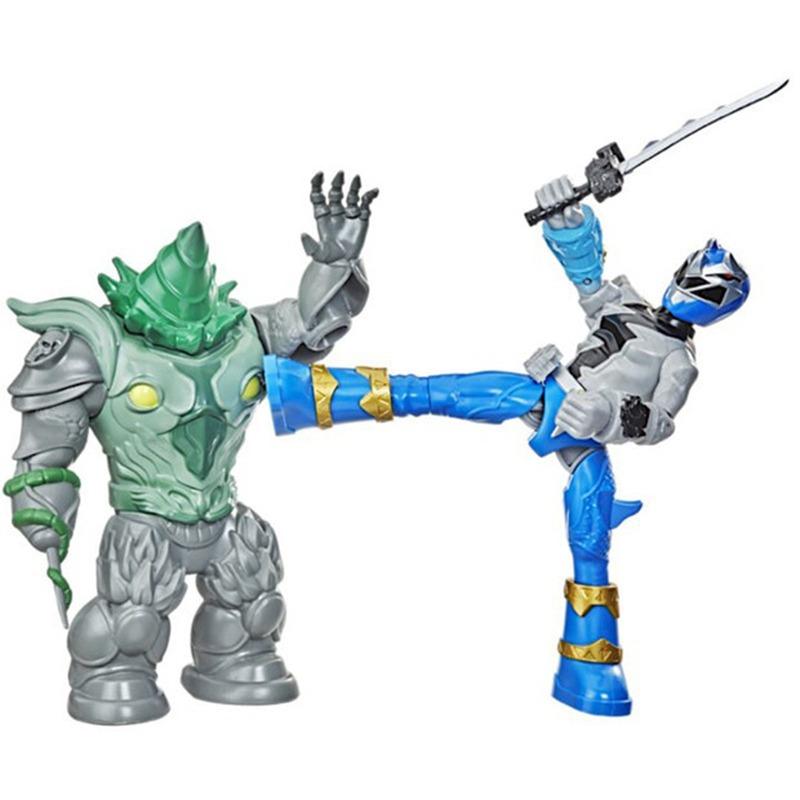 Power Rangers Dino Fury Battle Attackers Blue Ranger vs. Shockhorn