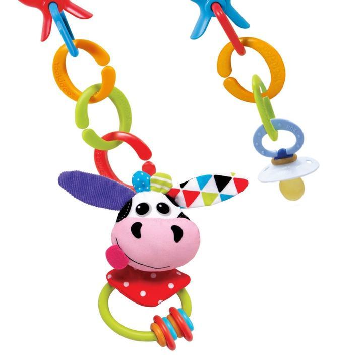 Yookidoo Clips Rattle N Links A Multi Purpose Set - Cow