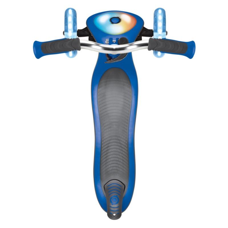 Globber Elite Prime Lights Kids Scooter with LED Flashing Wheels Navy Blue