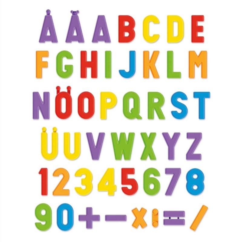 Quercetti Basic Letter And Numbers Set for Magnetic Whiteboard-112 Piece