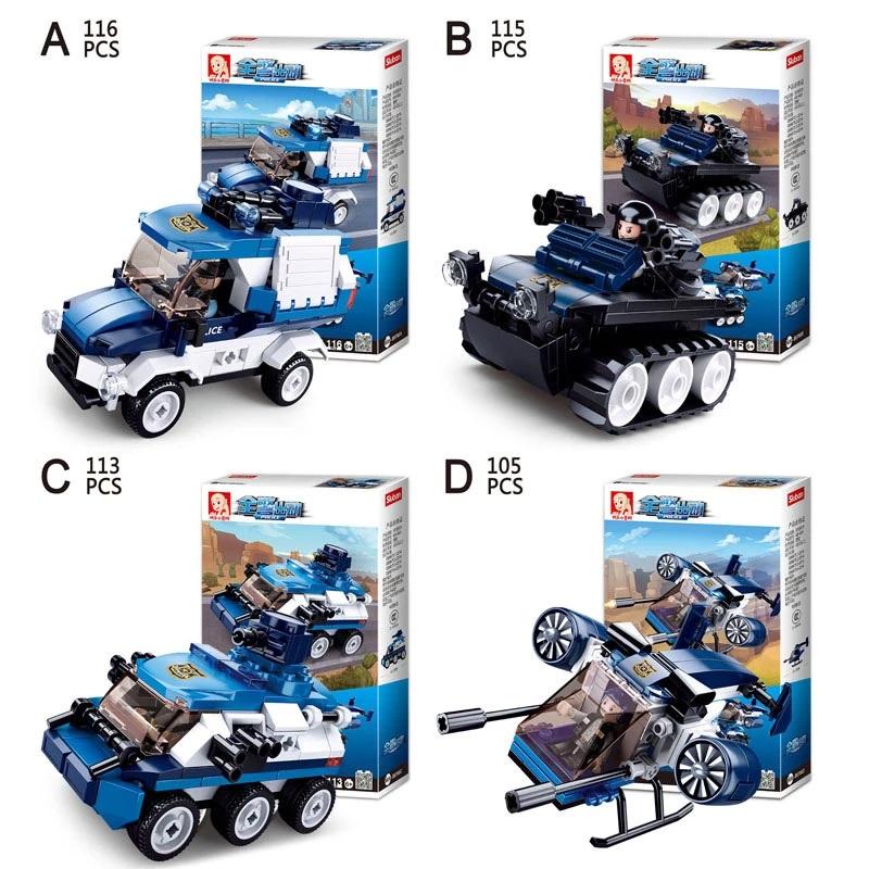 Sluban Police Vehicles Collection 4Into1 Building Kit
