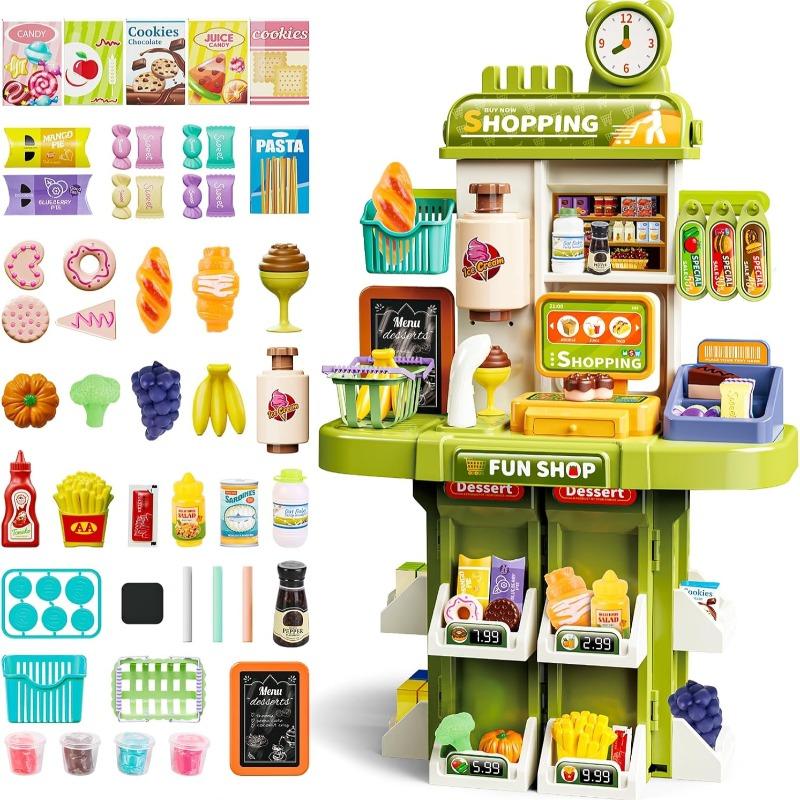 Deao Shopping Supermarket Playset Grocery Store - Green