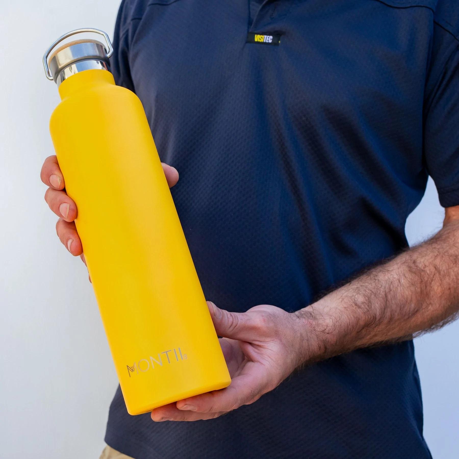مونتيكو - مطارة مياه حافظة للحرارة لون أصفر 1000 مل