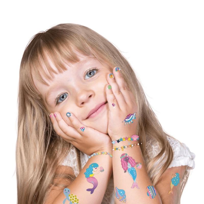 أفينير - مجموعة ملصقات التاتو وتزيين الأظافر بتصميم حورية البحر