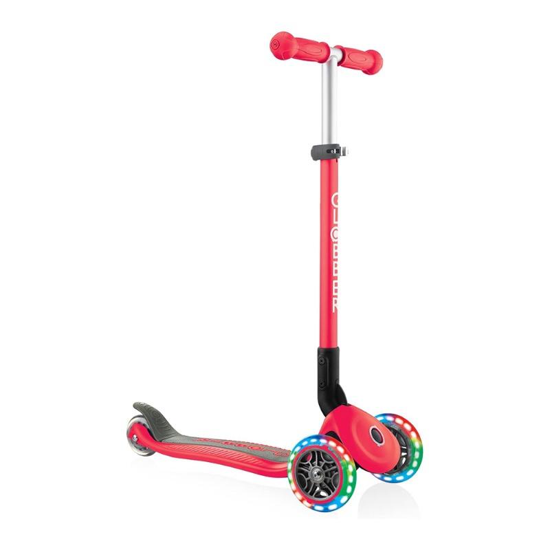 Globber Primo Foldable Lights Scooter Red