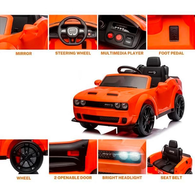 Happy Baby Dodge Challenger 12V Ride On Car - Orange