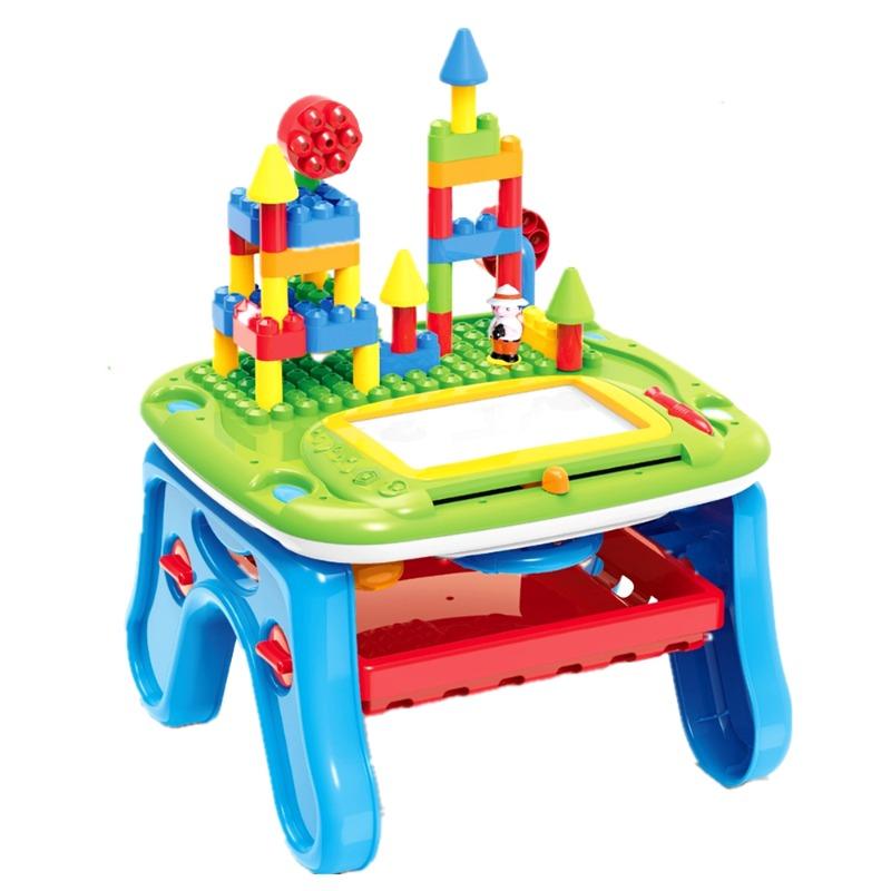 طاولة بناء المكعبات - ألوان متعددة