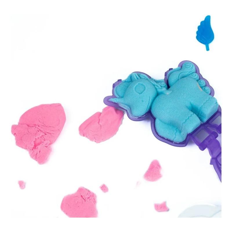 طقم لعب الرمل الحركي – وحيد القرن للأطفال مع حقيبة.