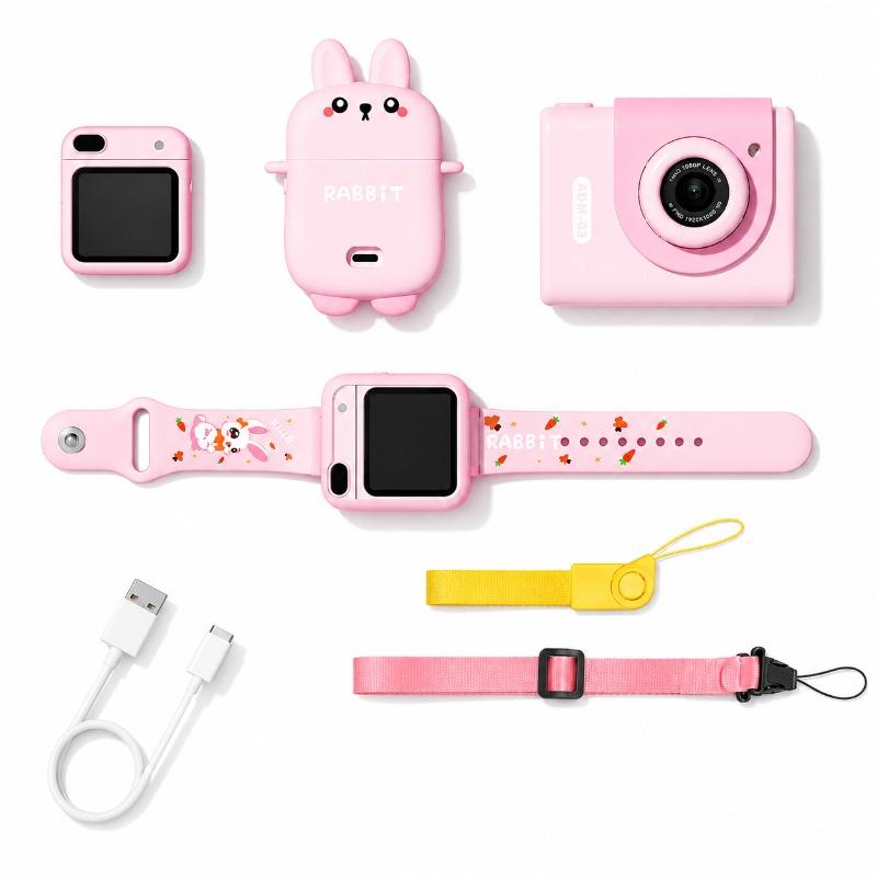 3 In 1 Kids Watch Camera Set - Pink