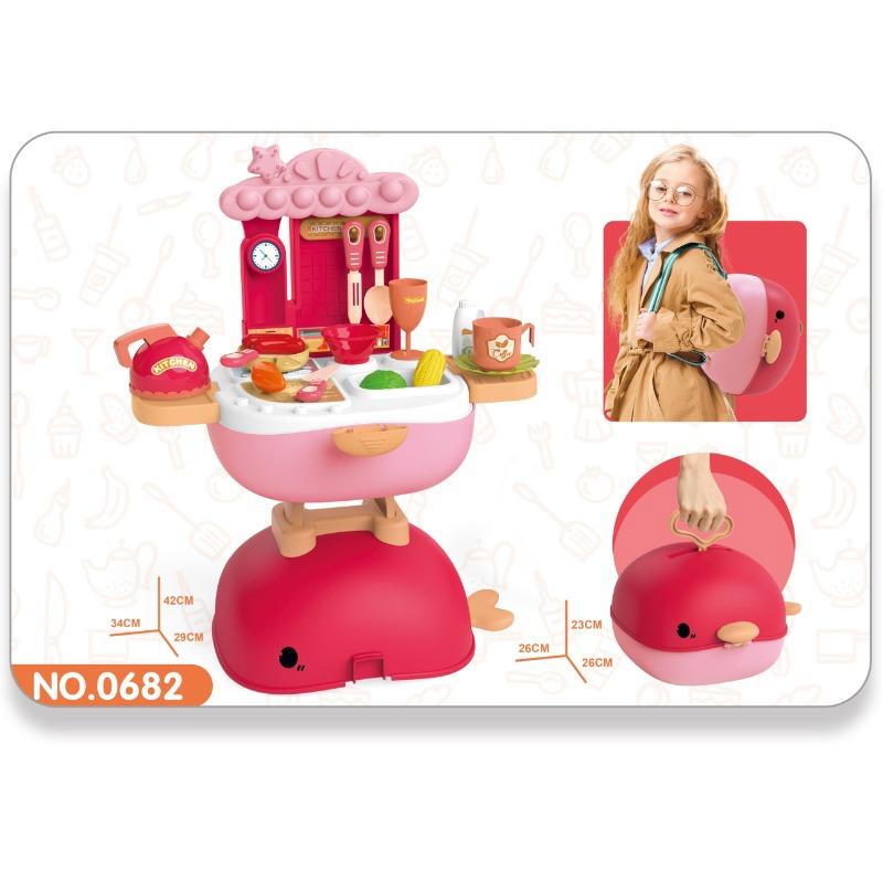 Kitchen Table And Bag - Pink Whale