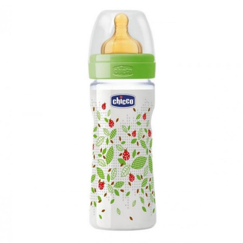 Chicco - Well Being Bottle with Latex, Unisex (250ml) - Assorted