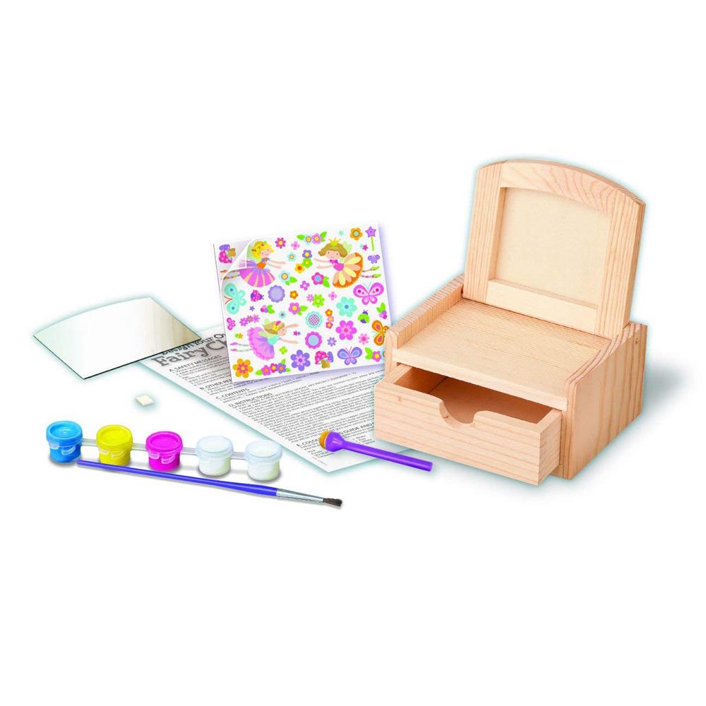 فور إم - تزيين صندوق المرآة الخشبي متعددة الألوان