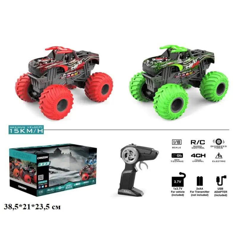 سيارة كروس رود بعجلات كبيرة لاسلكية – مقياس 1:18