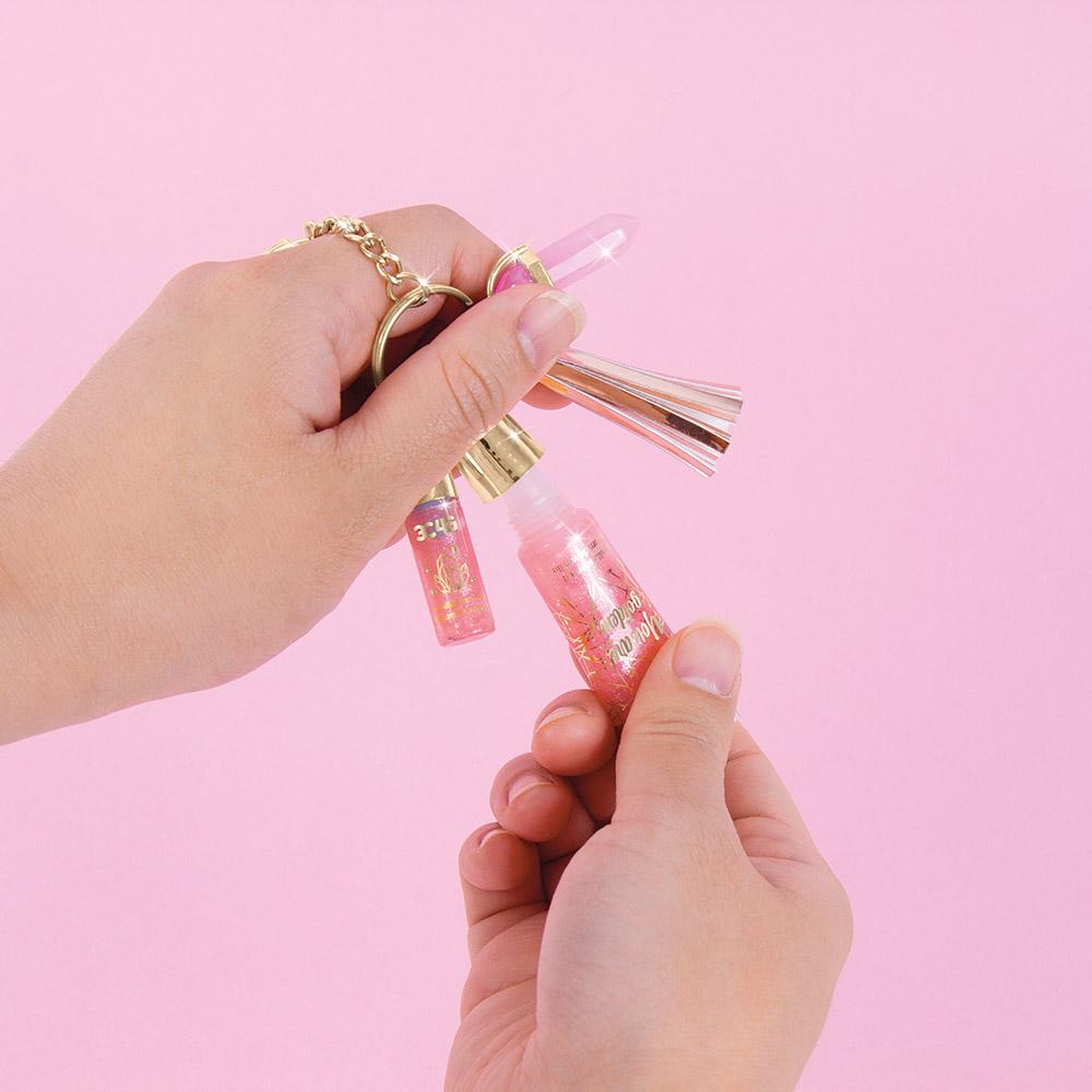 3C4G - Pink & Gold Keychain Lip Gloss-Makeup