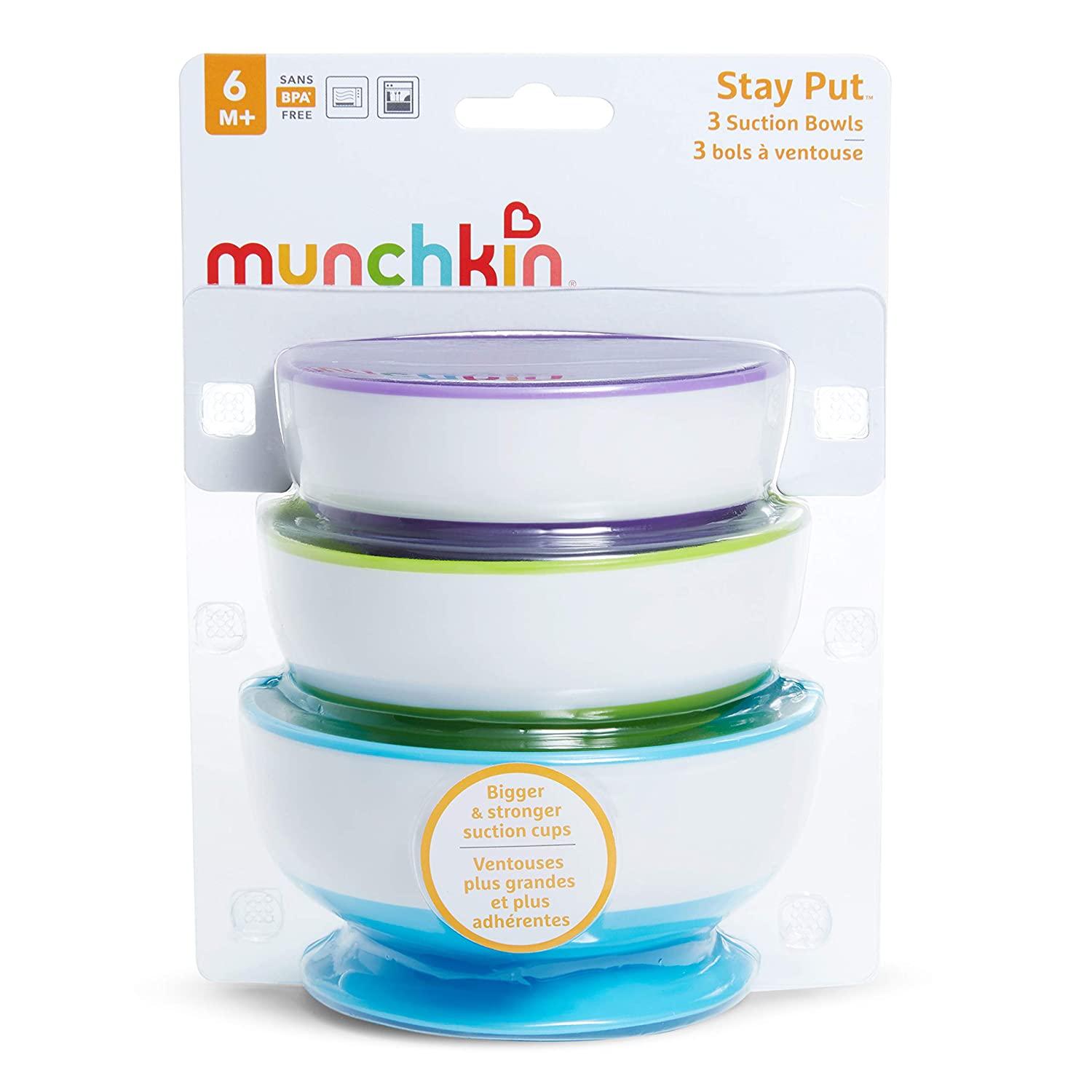 Munchkin Stay Put Suction Bowls - 3 Pcs