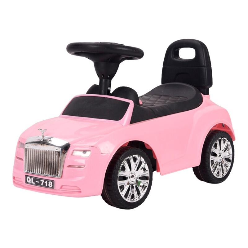 Rolls Royce Push Car Childrens Electric Tricycle 4 Wheels - Pink