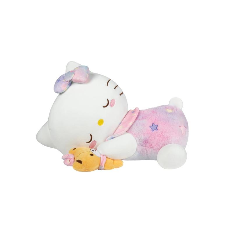 هالو كيتي - دمية هالو كيتي المحشوة النائمة مقاس 18 انش مع الملحقات