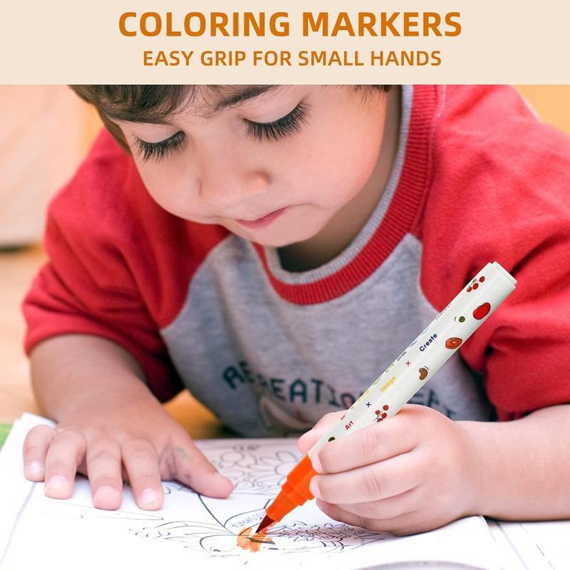 Lebze Flower Monaco 12 Color Washable Felt-Tip Markers