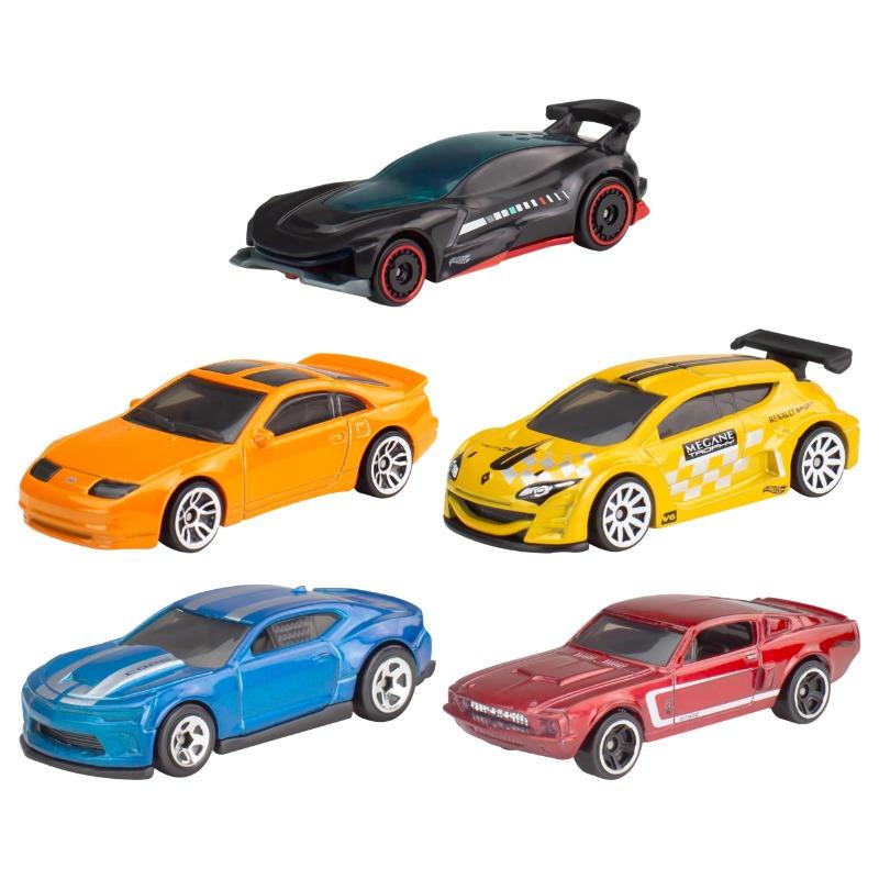 Hot Wheels Basic 5-Pack Die-Cast Toy Cars in 1:64 Scale (Styles & Colors May Vary)