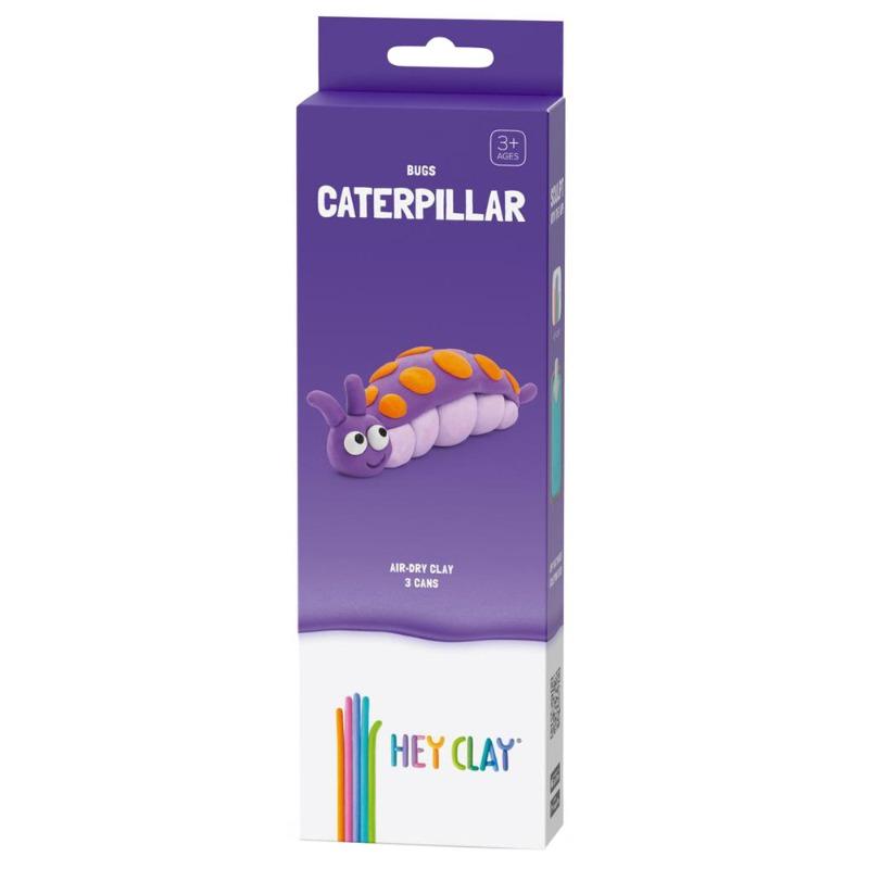 Hey Clay DIY Caterpillar Plastic Modelling Air Dry Clay Kit - 3Pcs