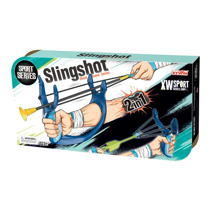 Rubber Slingshot Play Set 2In1 - Blue
