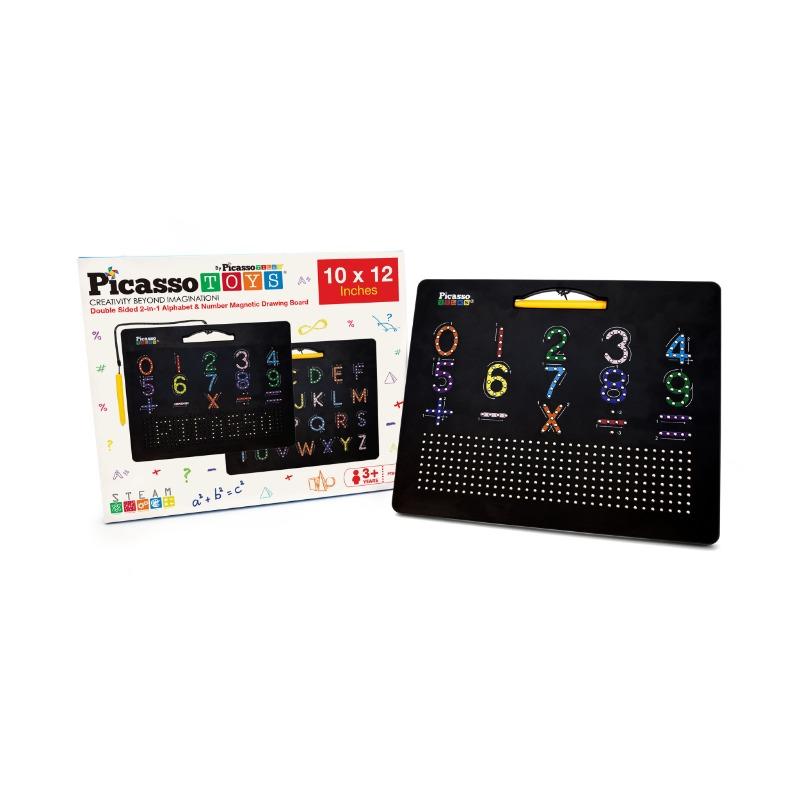 بيكاسو - لوحة رسم مغناطيسية على الوجهين مع حروف وأرقام