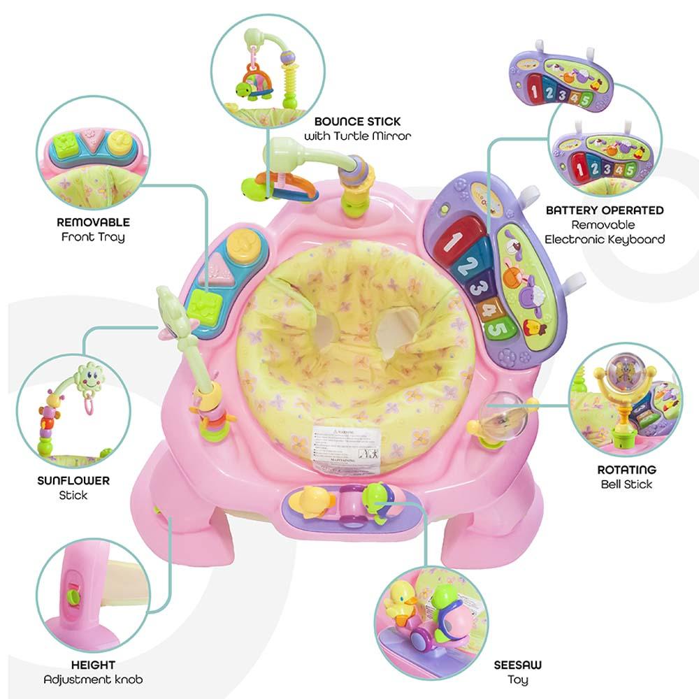 Moon Baby Jumper Activity Center With Adjustable Seat - Pink