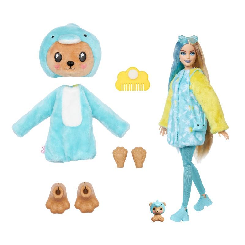 Barbie Cutie Reveal Doll with Stuffed Animal Outfit and 10 Surprises - Blue