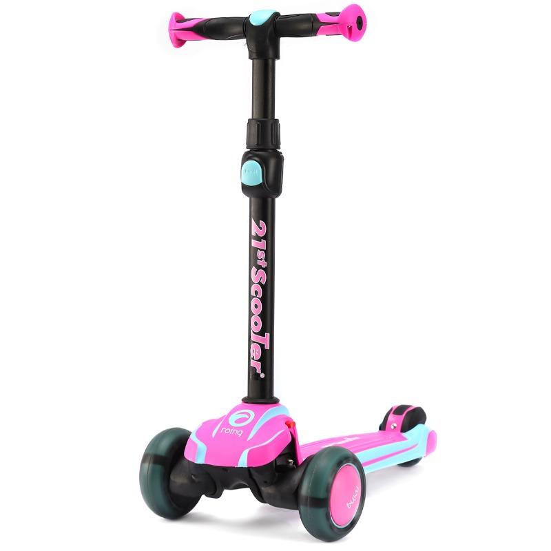 Ryin 3 Wheeled Twist Scooter - Pink With Black