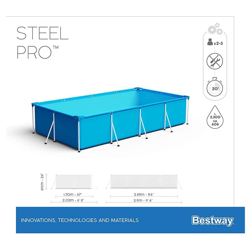 بست واي - مسبح مستطيل بهيكل ستانلس