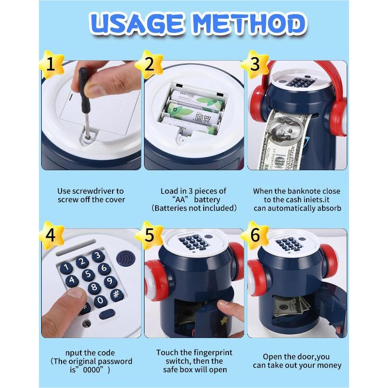 جهاز الصراف الآلي الذكي ببصمة الإصبع لون أسود