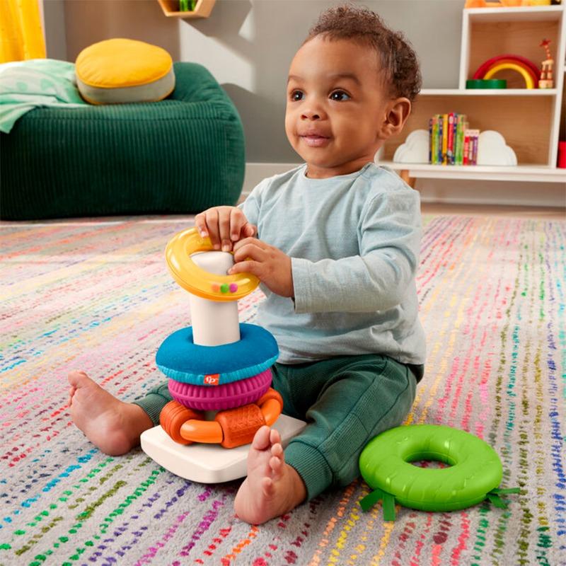 Fisher Price Rock-A-Stack Bolly Sensory Stacking Toy with Motor Activities