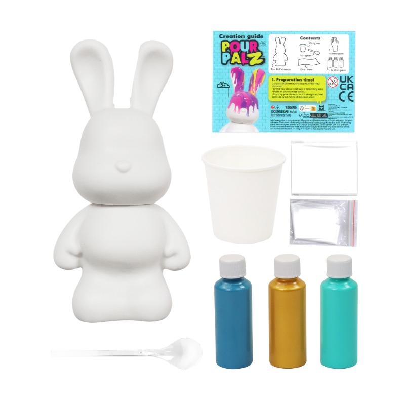 Pour Palz DIY Paint Bunny – Golden Splash