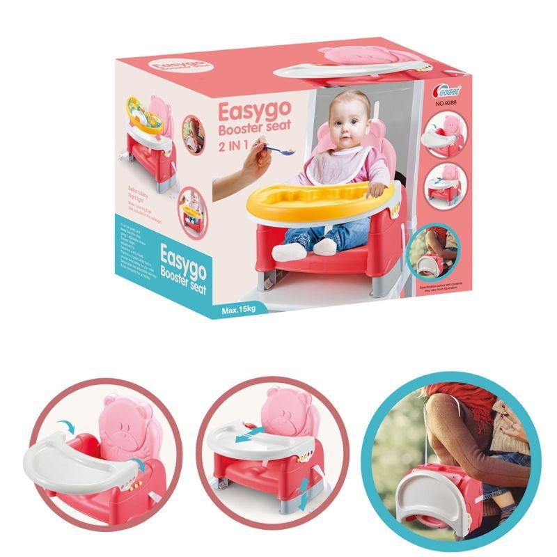 2 In 1 Baby Booster Seat With Table - Pink