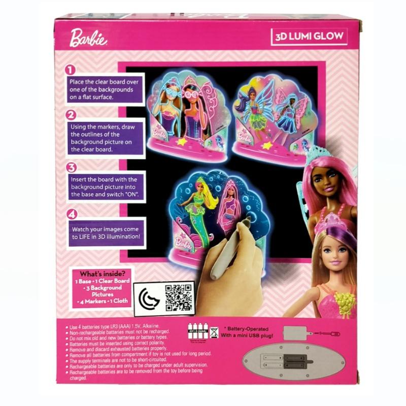باربي - لوحة تتبع مضيئة فيري قلو بينت و لايت - متنوع