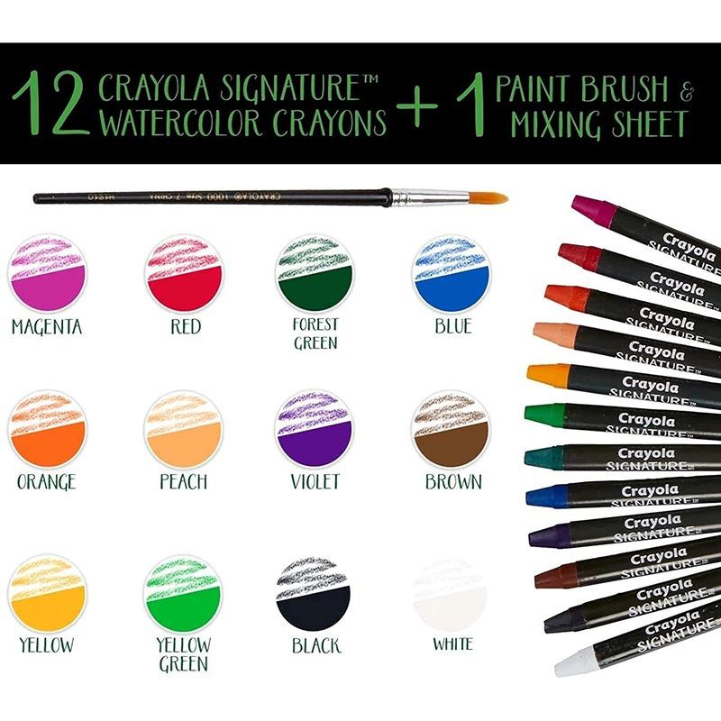 كرايولا - عصي تلوين مائية فاخرة وفرشاة طلاء من سيجنتشر - 12 قطعة