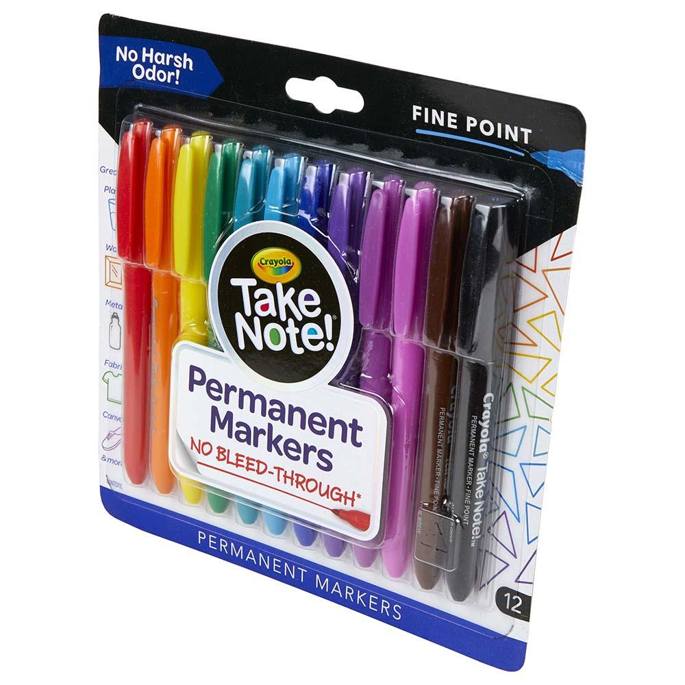 Crayola Permanent Markers Water Based - 12 Colors