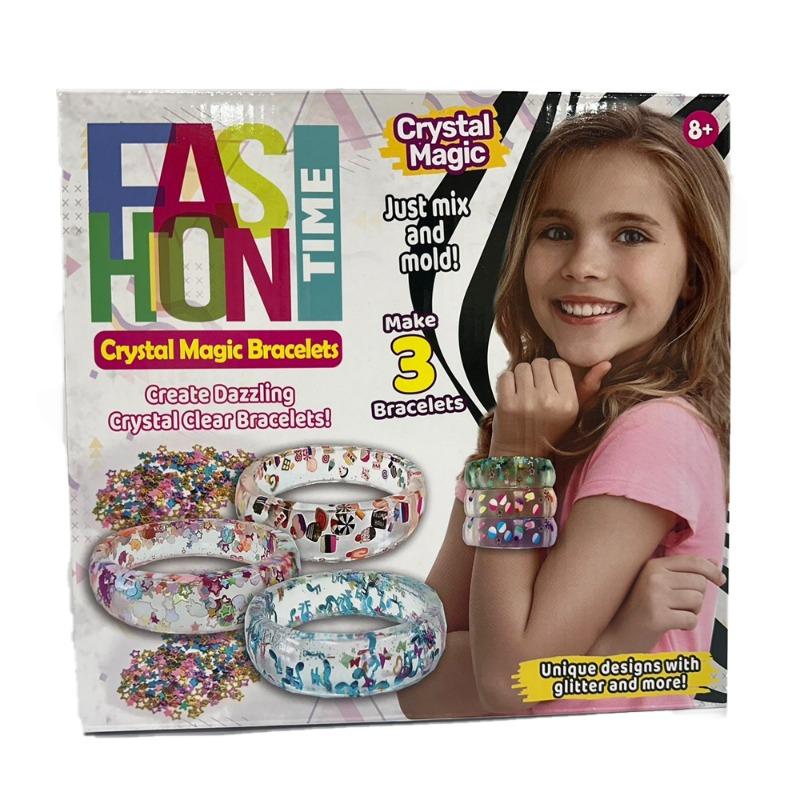 فاشن تايم - مجموعة صنع أساور كريستال ماجيك الشفافة