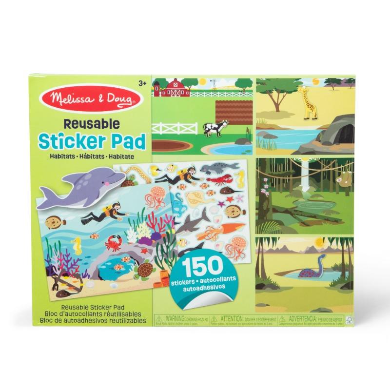 Melissa and Doug Reusable Sticker Pad: Habitats 150 Reusable Stickers