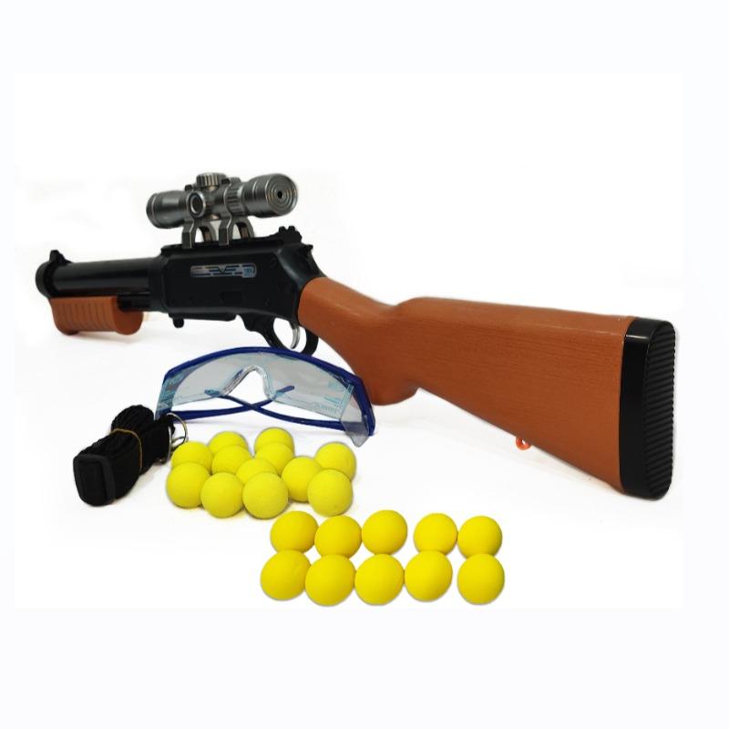 Toy Shotgun With Foam Balls Goggles & A Strap