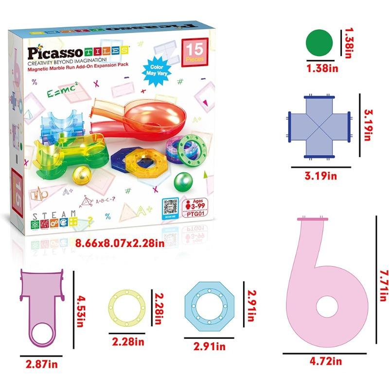 Picasso Magnetic Marble Run Exp Pk 15pcs