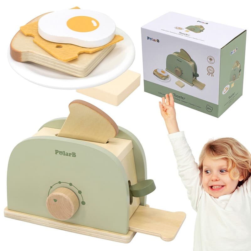 VIGA PolarB Wooden Toaster Set Green Accessories