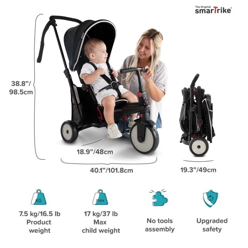 SmarTrike STR3 Folding 6 in 1 Trike - Black