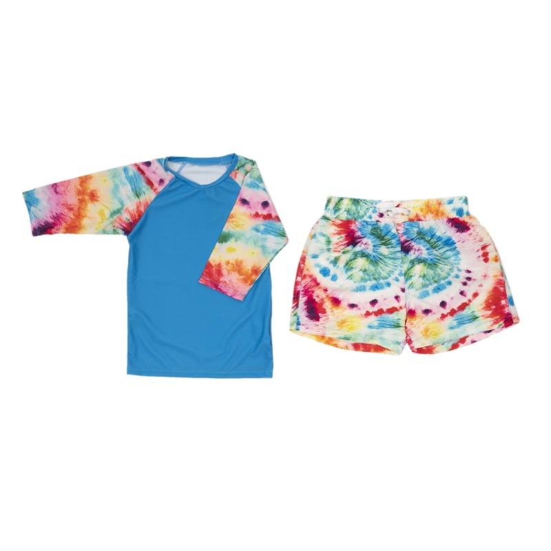 سيشل - ملابس سباحة بتصميم ألوان التاي داي لون أزرق