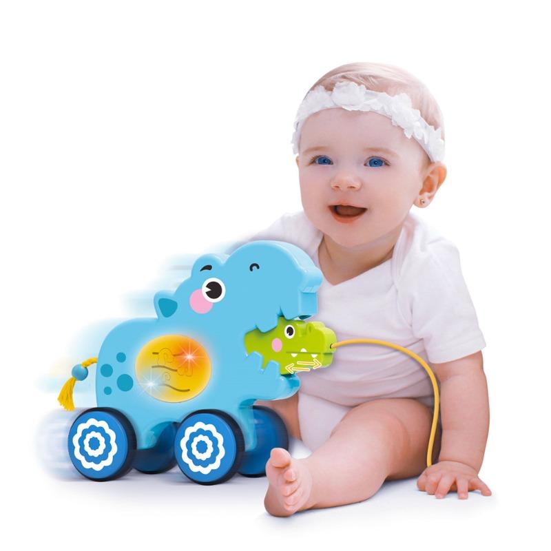 Youleen Pull Rope Car Glowing Hippo