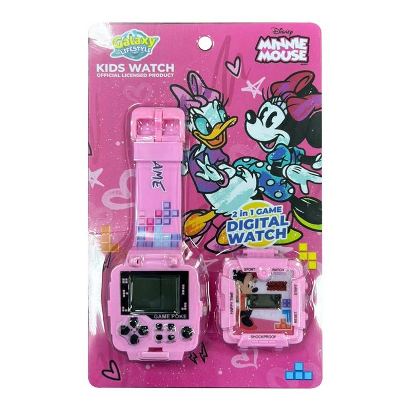 ساعة رقمية مزودة بألعاب واضاءة ليد 2 في 1 - ميني ماوس