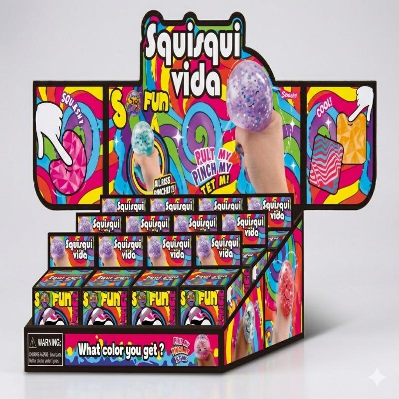 Squishy Bun 6cm Glitter Slime Cube – Assorted Colors